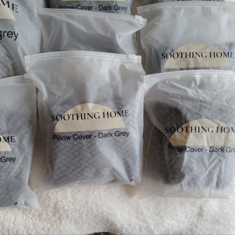 Soothing Home Sofa and Pillow Slip Covers Set Dark Gray New! - Picture 5 of 11